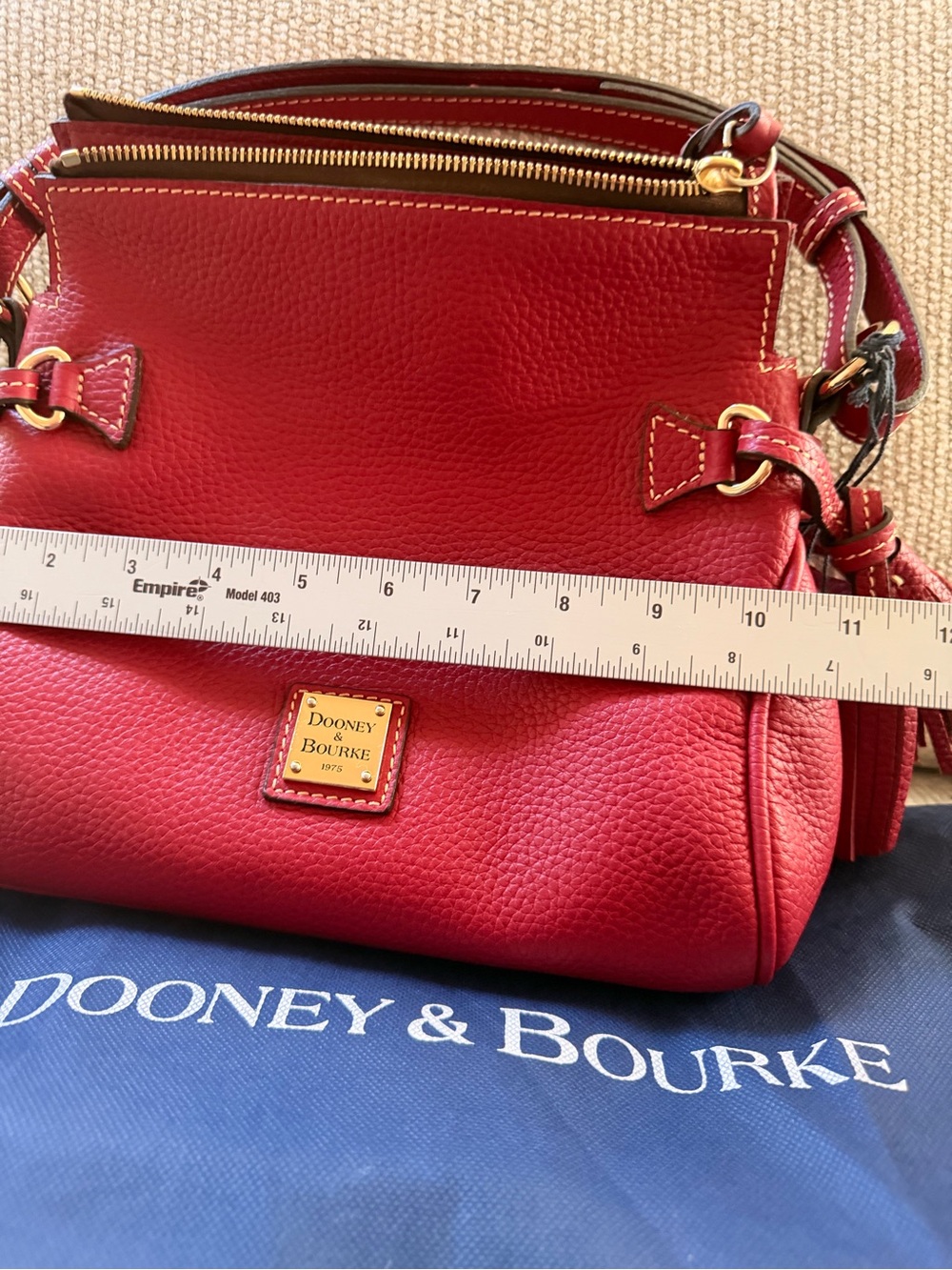 Dooney & Bourke Tassel Shoulder Bag Wine Pebble Leather NWT Made USA FA789B - Picture 12 of 13
